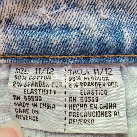 DAILY JEANS NY SZ 11/12 VINTAGE Acid Washed Stretch Embroidered Jeans - Picture 11 of 12